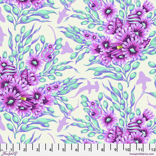 Tula Pink Shadow Sharks - Ultraviolet | Floral Reef FreeSpirit Quilting Fabric