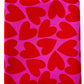 Seamless vibrant red hearts on a hot pink background canvas fabric