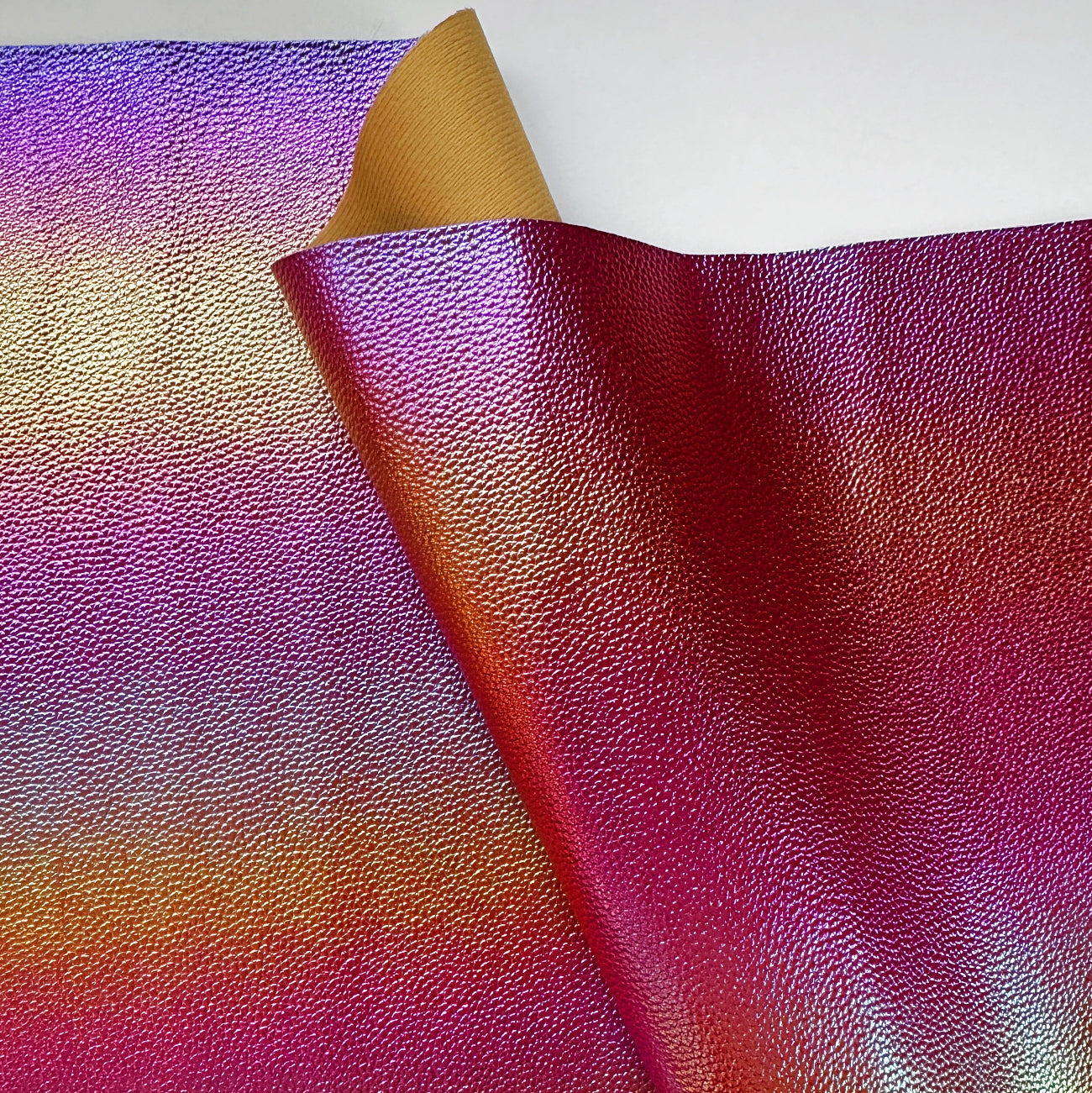 Rainbow Iridescent Faux Leather Vinyl – Color Shift Textured Vinyl for Bags & Accessories