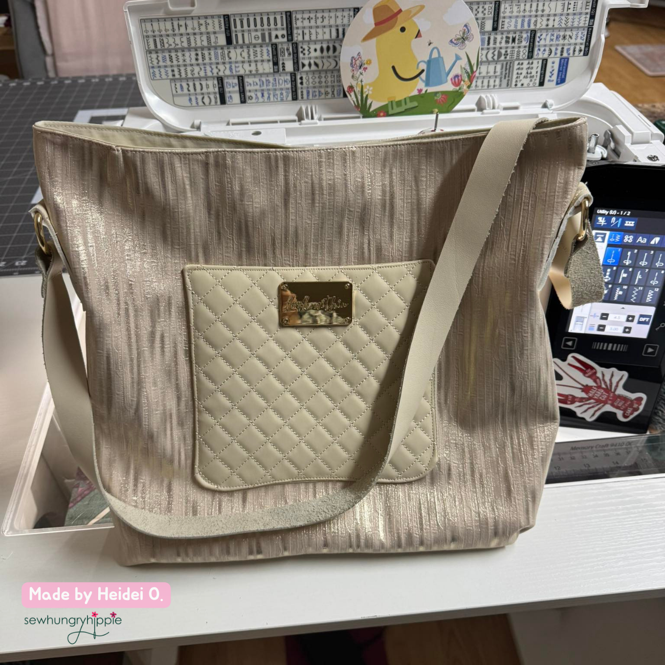 Beige Gold Bands Vinyl