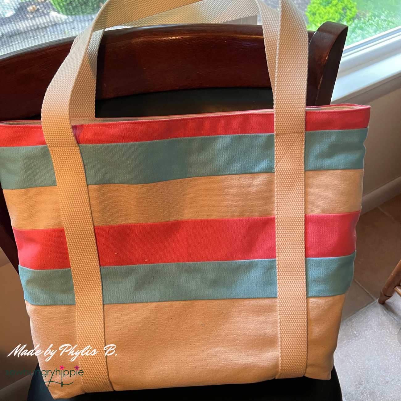 Striped Tote PDF sewing pattern