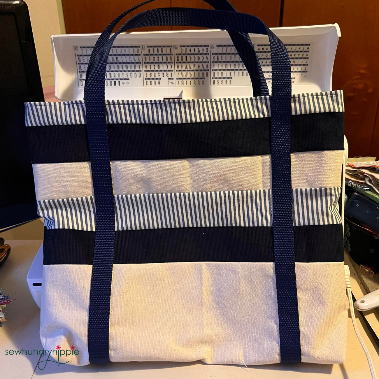 Striped Tote PDF sewing pattern