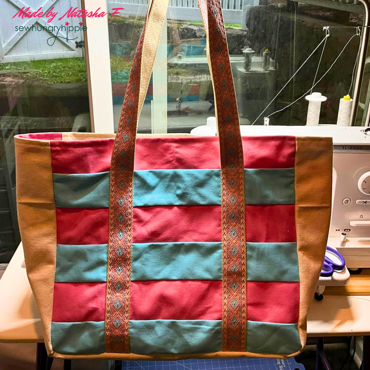 Striped Tote PDF sewing pattern