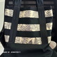 Striped tote in black and cream fern print with black handles