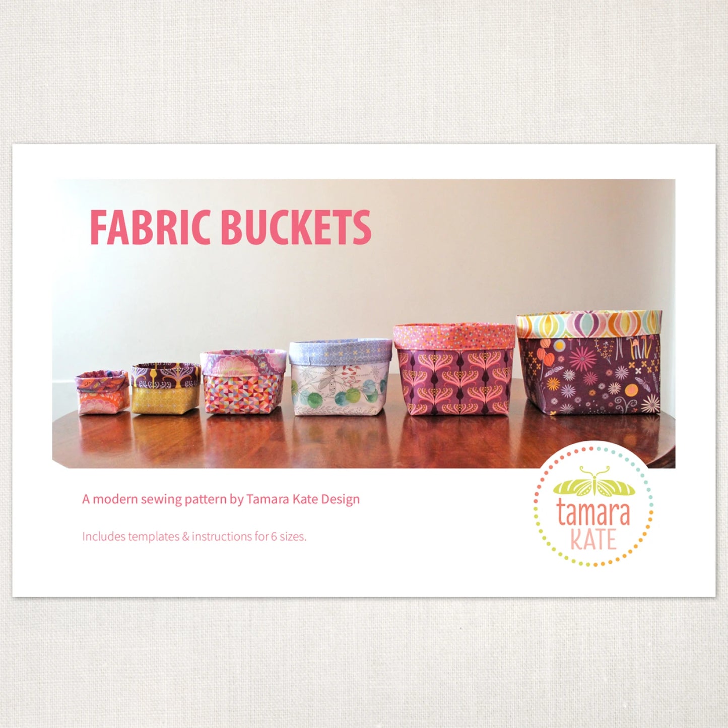 Fabric Buckets Pattern by Tamara Kate