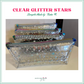 DIY zipper case created with clear glitter star vinyl for bag making