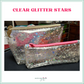 transparent star glitter vinyl used for handmade organizers for art materials