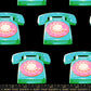 Black quilting cotton fabric with vintage telephone illustrations from Sparkle Mart by Melody Miller