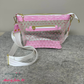 clear TPU vinyl with hot pink hearts pattern for handmade bags