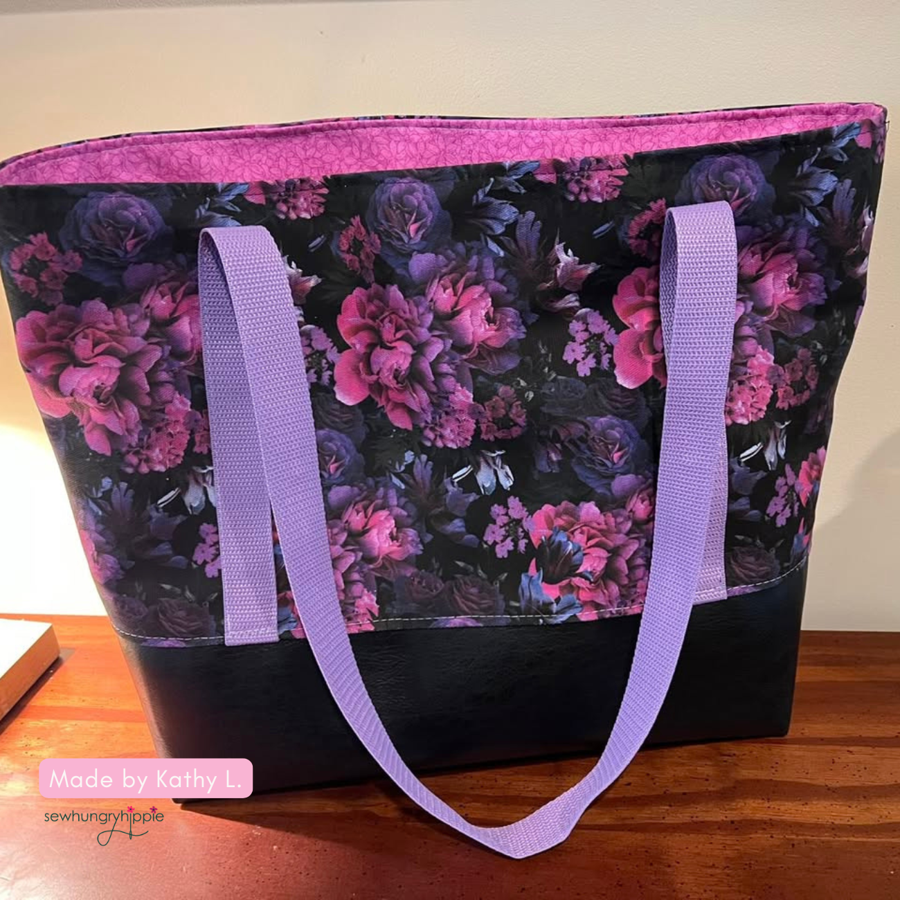 Night Bloom Floral Canvas Fabric | Dark Moody Floral Print for Bag Making