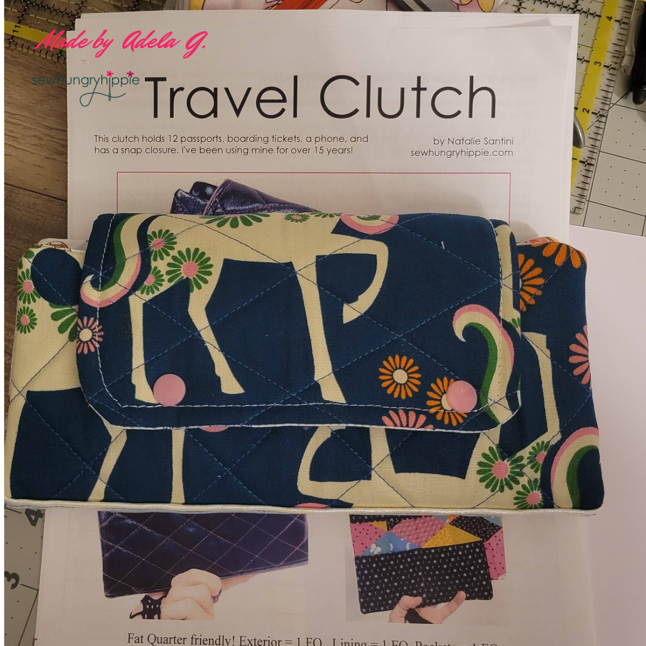 Travel Clutch PDF sewing pattern