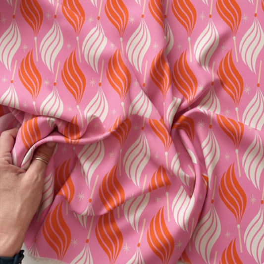 Ruby Star Society Trinketry Flamingo Cotton Fabric in Pink Lit Matches