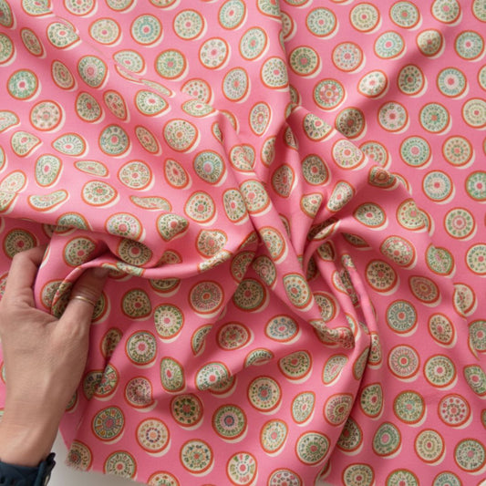 Ruby Star Society Trinketry Pink Flamingo Cotton Fabric in Pink Spools Sewing Notions