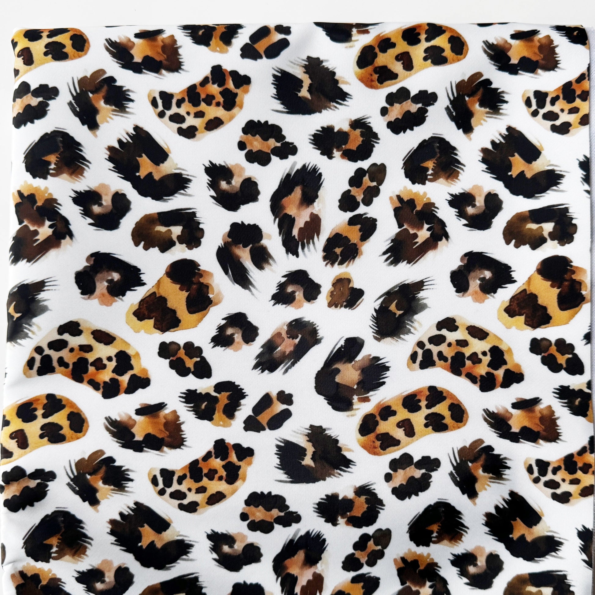 Leopard print pattern on a white background