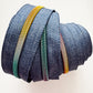 Denim Blue Zipper Tape - #5 Nylon with Rainbow Teeth - 3 Yards