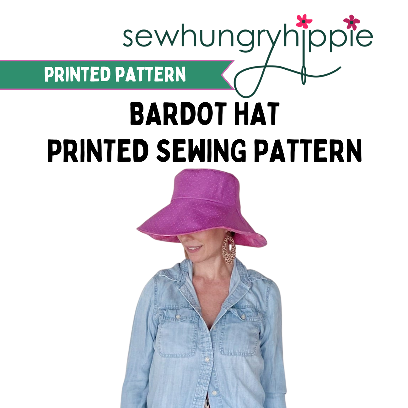 Bardot Hat printed sewing pattern