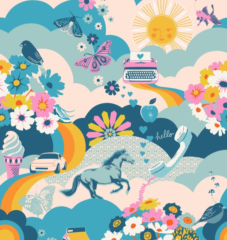 Best Day Ever teal color per yard