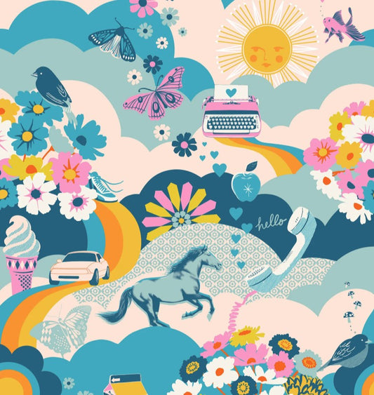 Best Day Ever teal color per yard