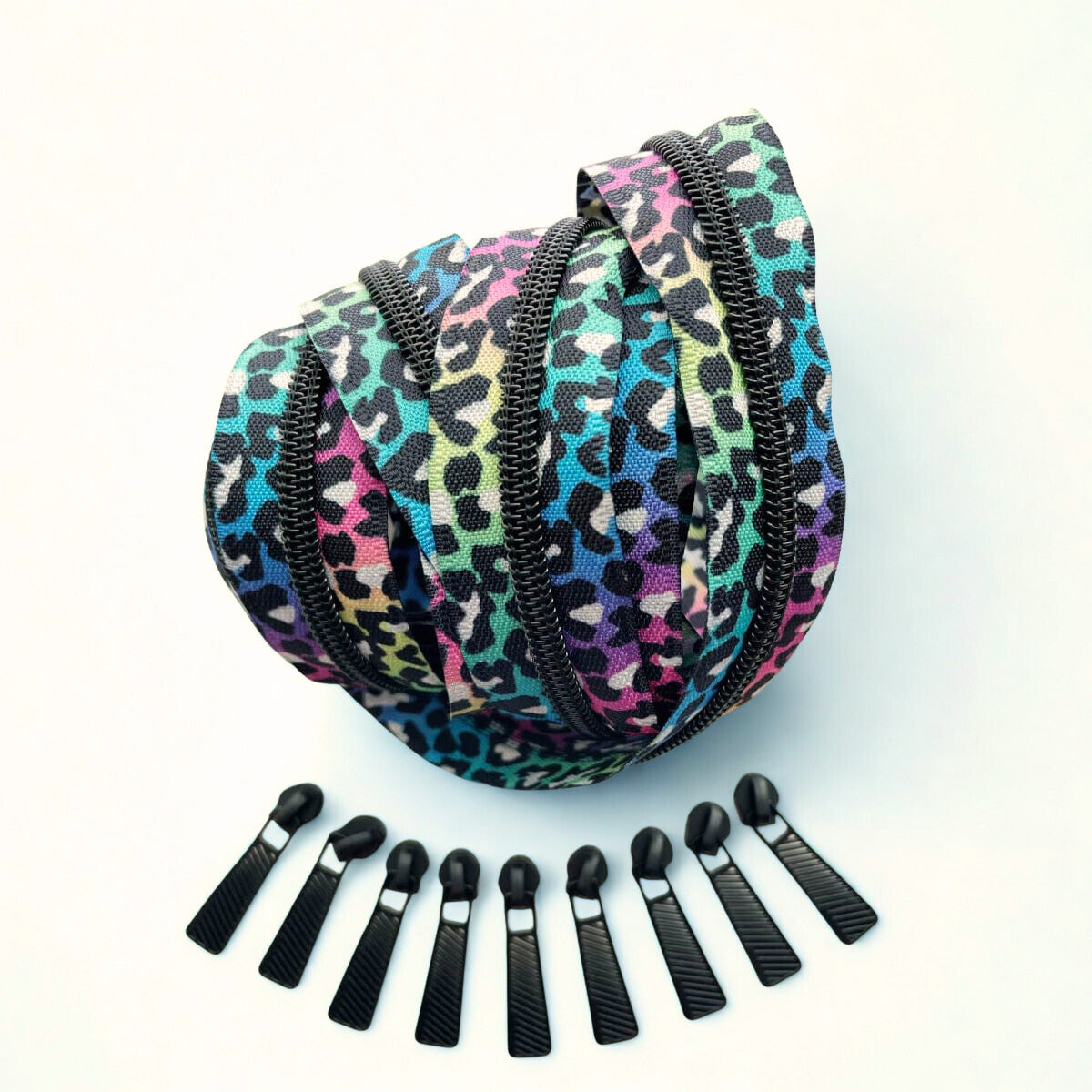 RAINBOW Leopard and Black Zipper Pack