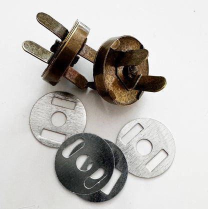 Metal components on a white background