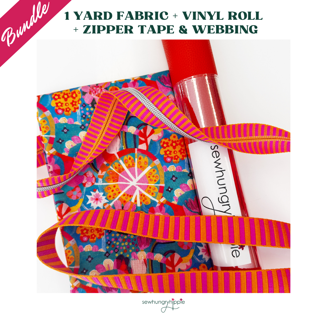 FreeSpirit Fabric, Vinyl, Zipper Tape & Webbing Bundle