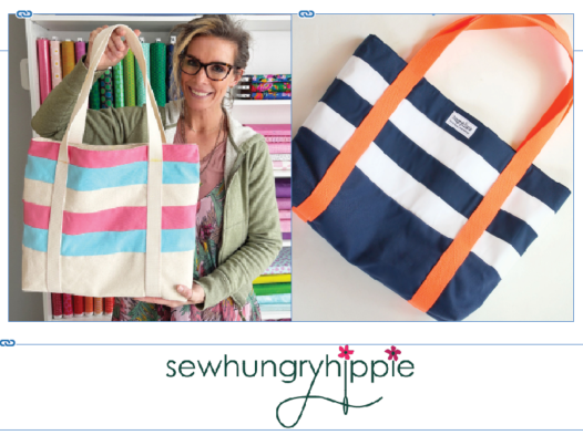 Striped Tote - PDF sewing pattern