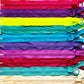A stack of colorful fabric zipper tapes laid flat, showing multiple vibrant color options including red, purple, neon yellow, teal, blue, pink, magenta, and cream.