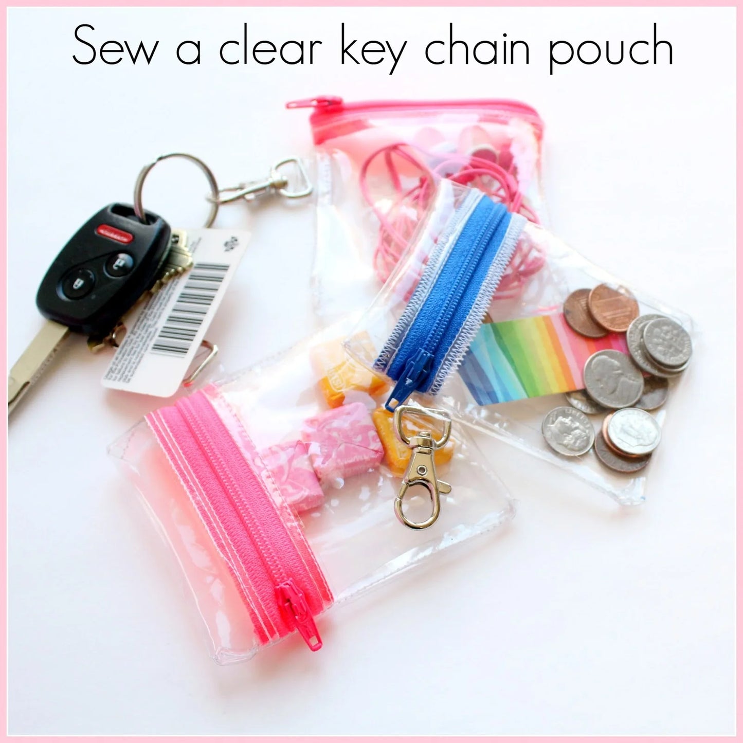 Key Chain Coin Purse Acrylic Template