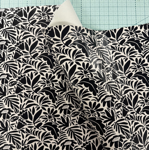 Black and Cream Floral Vinyl