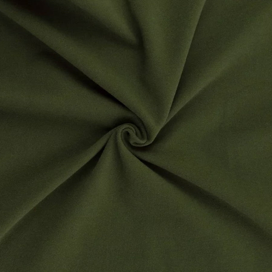 Milana Double Brushed Olive Stretch Fabric