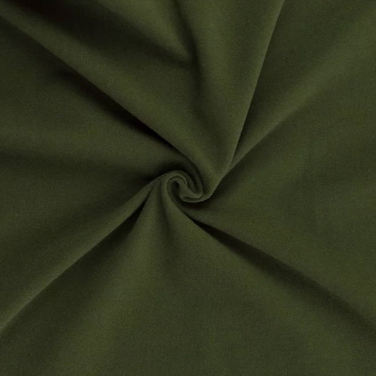 Milana Double Brushed Olive Stretch Fabric