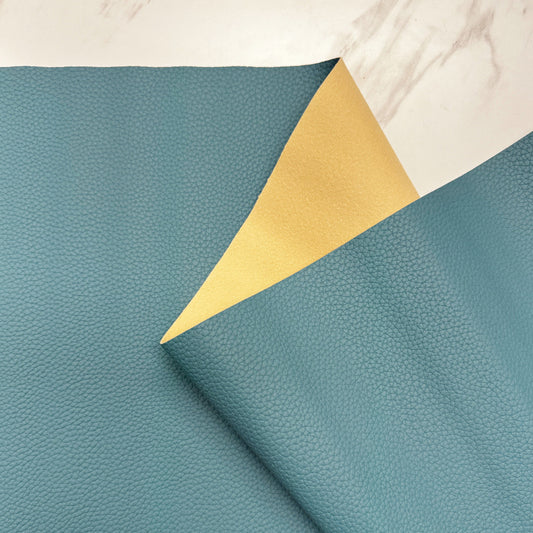 Teal textured fabric with yellow underside - BB08F1B0