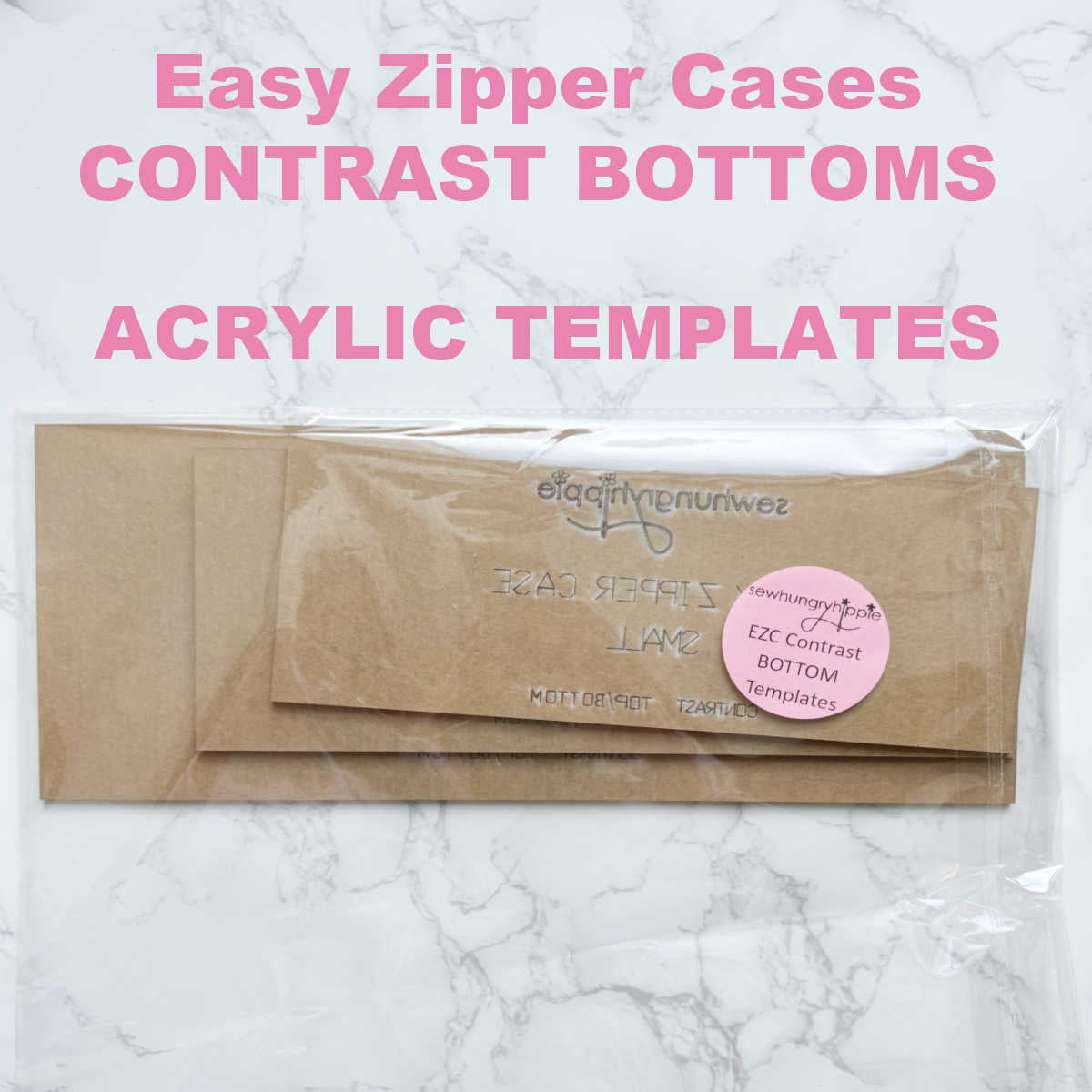 Easy Zipper Cases BOTTOM CONTRAST acrylic template set