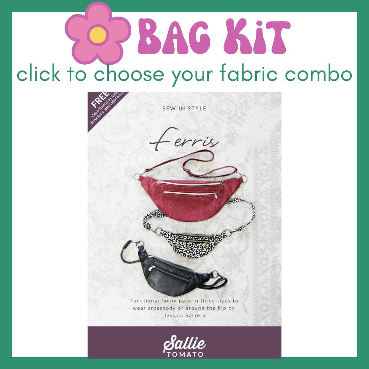 Ferris Bag Kit with SOFT vinyl - easy to sew!