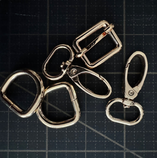 Bag Making Hardware Pack - Gold Color - 3/4" width