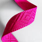 Fuchsia pink 1.5 inch wide premium geometric woven jacquard strapping for DIY purse handles and bag making