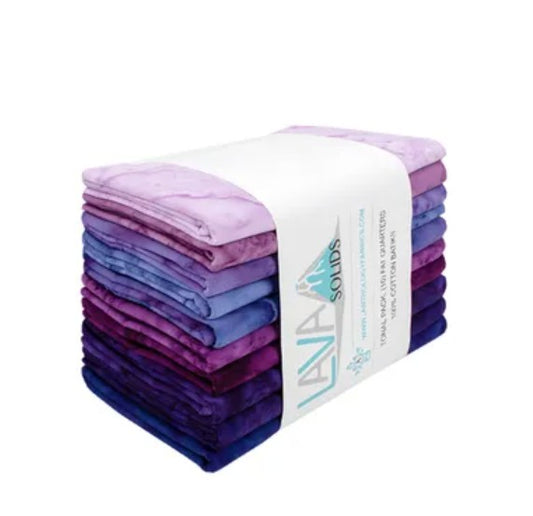 FQ Bundle - Purple Batiks - Lava