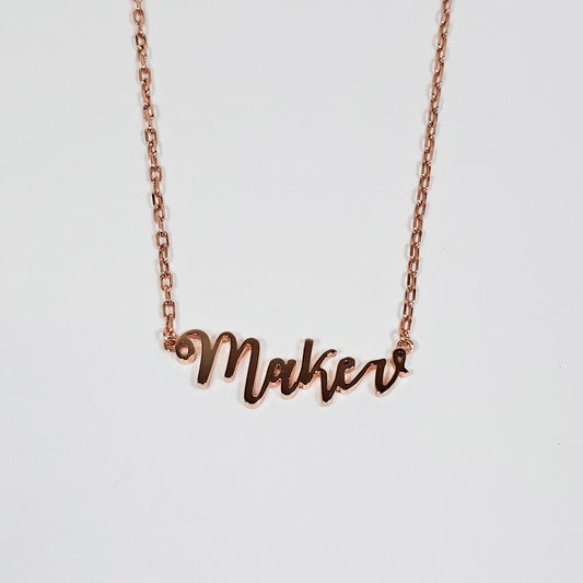 The Quilt Spot MAKER necklace rose gold