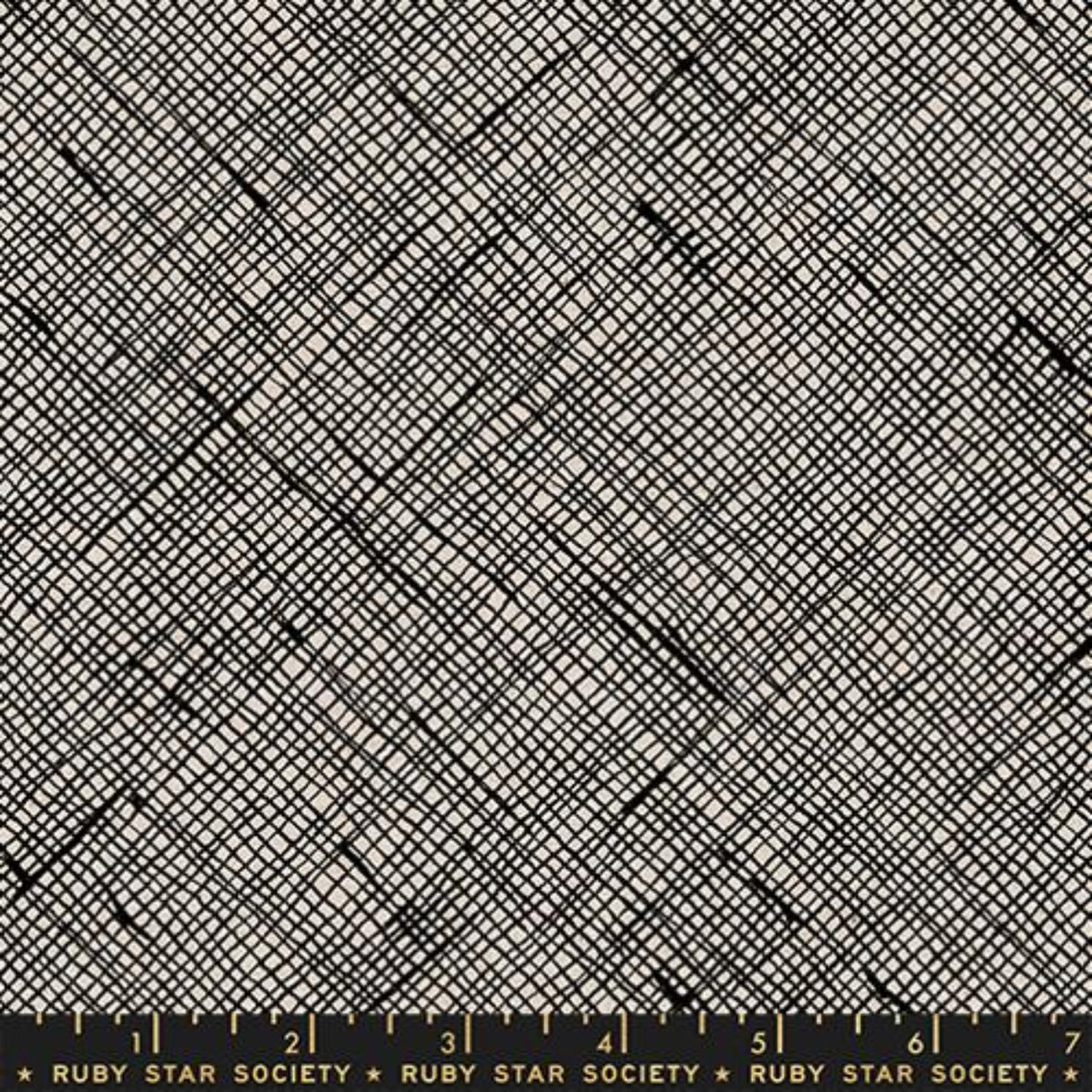 Memento Crosshatch Black canvas fabric by Carolyn Friedlander for Ruby Star Society