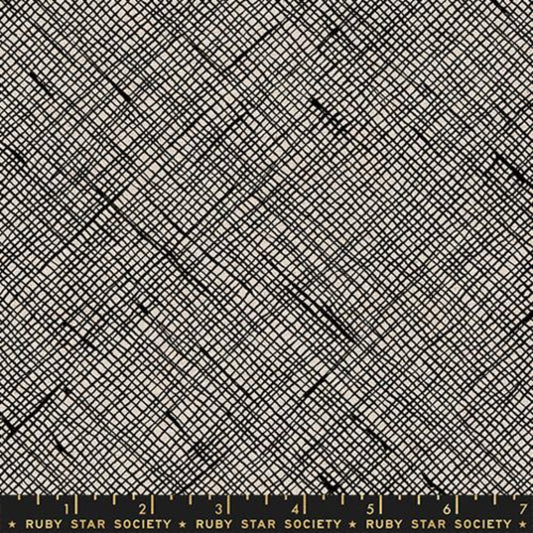 Memento Crosshatch Black canvas fabric by Carolyn Friedlander for Ruby Star Society