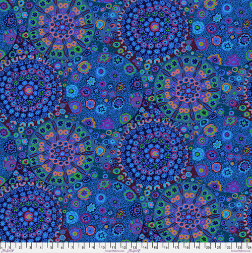 Millefiore Blue Wide back fabric per yard