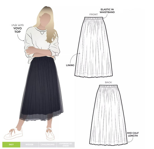 Miranda Skirt pattern - Style Arc - printed