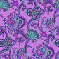 Colorful paisley pattern on a purple background