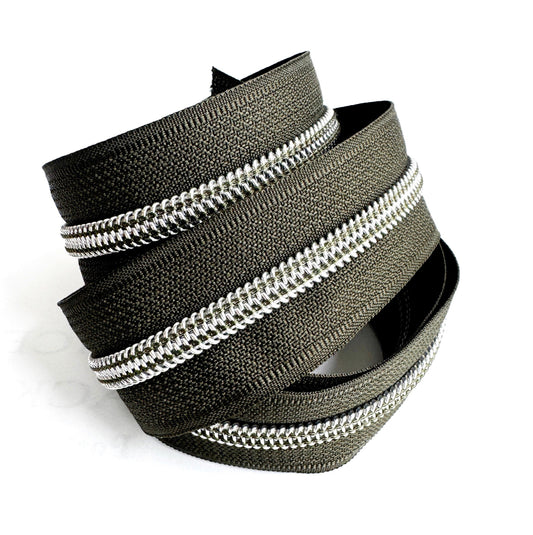 olive green zipper tape