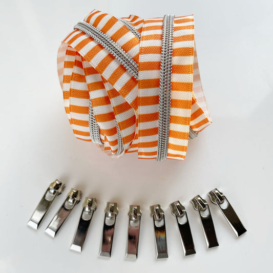 Orange Striped Zipper