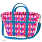 Pink Multicolor Fabric & Bright Blue Striped Zipper Tape and Webbing Bundle – Bag Making Kit