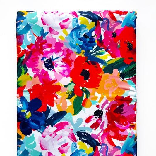 Colorful floral pattern on a white background