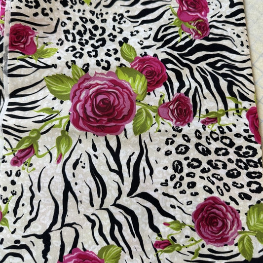 Roses and Animal print fabric