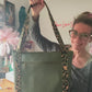 Pre-Quilted Olive Chevron Vinyl for Bag Making