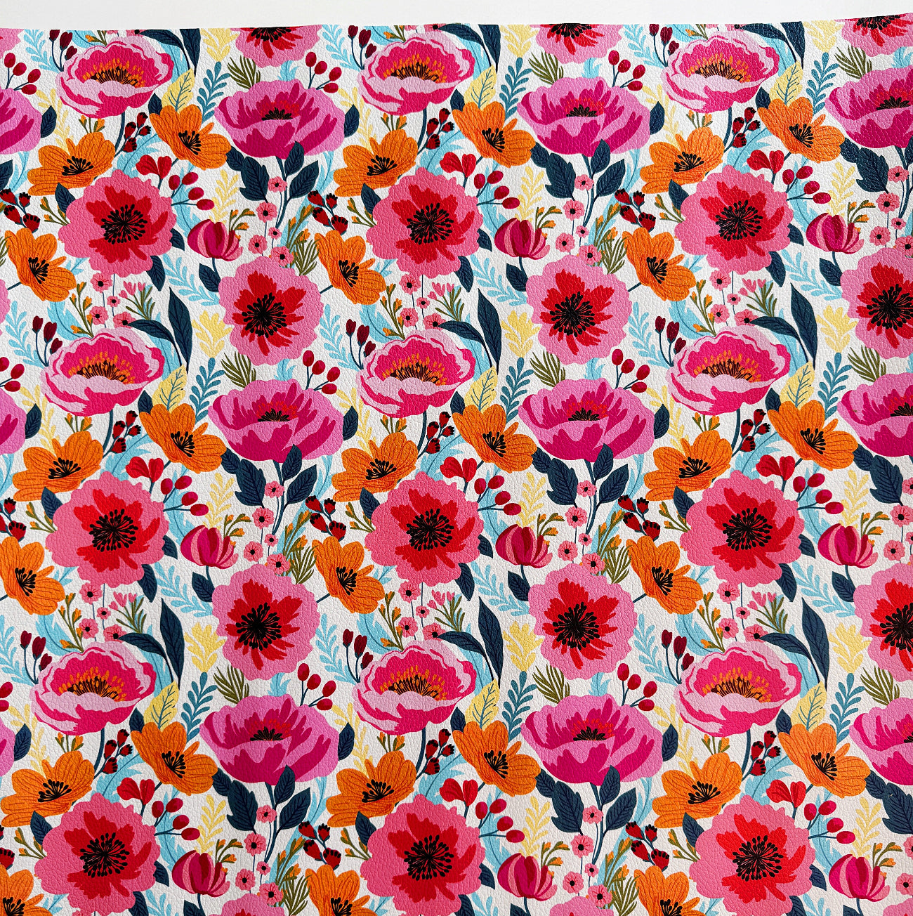 Poppy Punch Floral Vinyl Fabric 18x54 | Sew Hungry Hippie